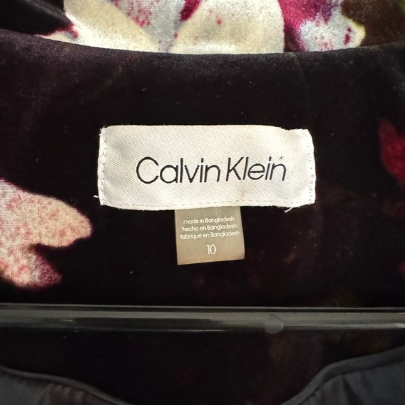 Calvin Klein Floral Black Velvet blazer Jacket - Picture 8 of 9